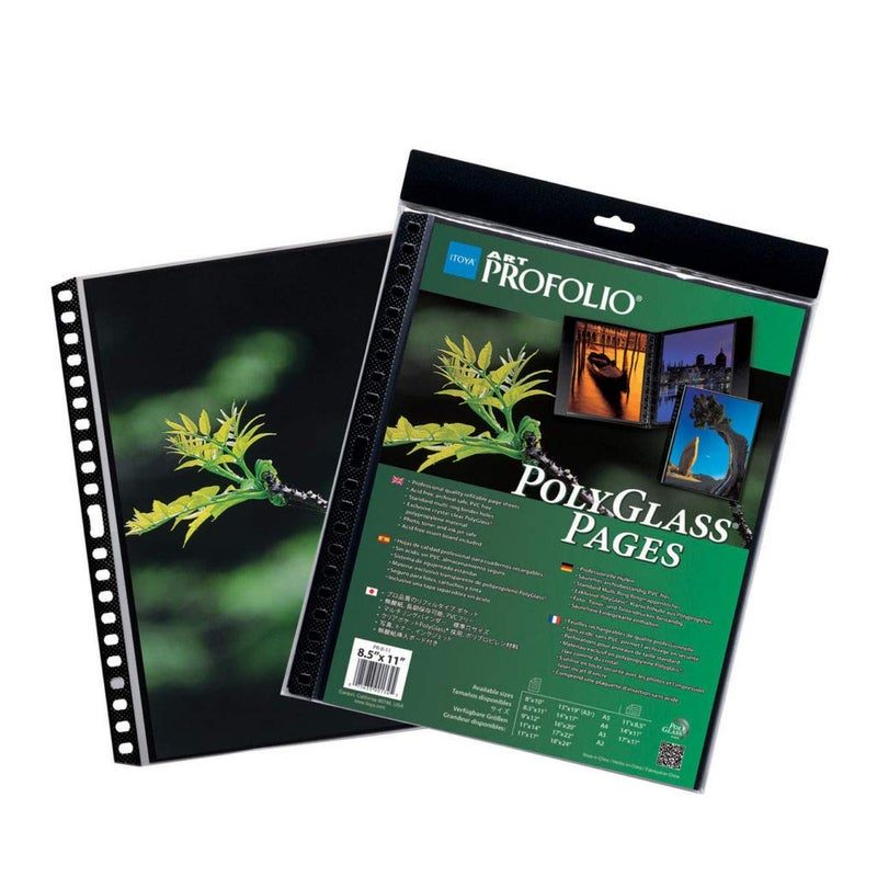 ITOYA ProFolio by Itoya, Art ProFolio PolyGlass, 10-Pack Multi-Ring Binder Refill Pages - Portrait, 13 x 19 Inches - Image 1
